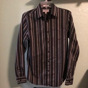 Express striped fitted shirt, size small